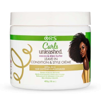 ORS Curls Unleashed Cacao & Shea Butter Leave-In Conditioner ( après-shampooing revitalisant sans rinçage au beurre de cacao)