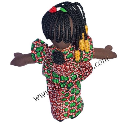 Poupée africaine en tissu avec bébé: Adjo