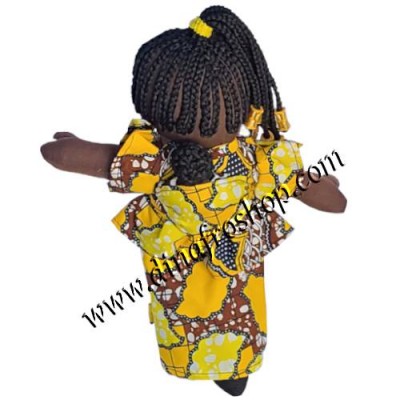 Poupée de chiffon africaine avec bébé: Awa