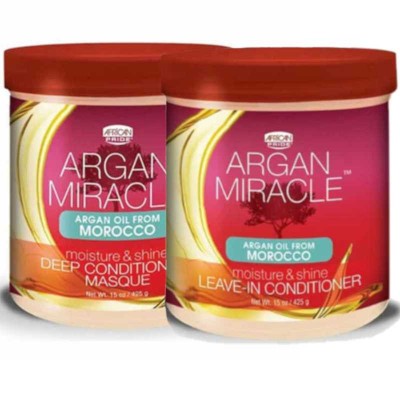 Duo hydratant cheveux cassants Argan Miracle African Pride